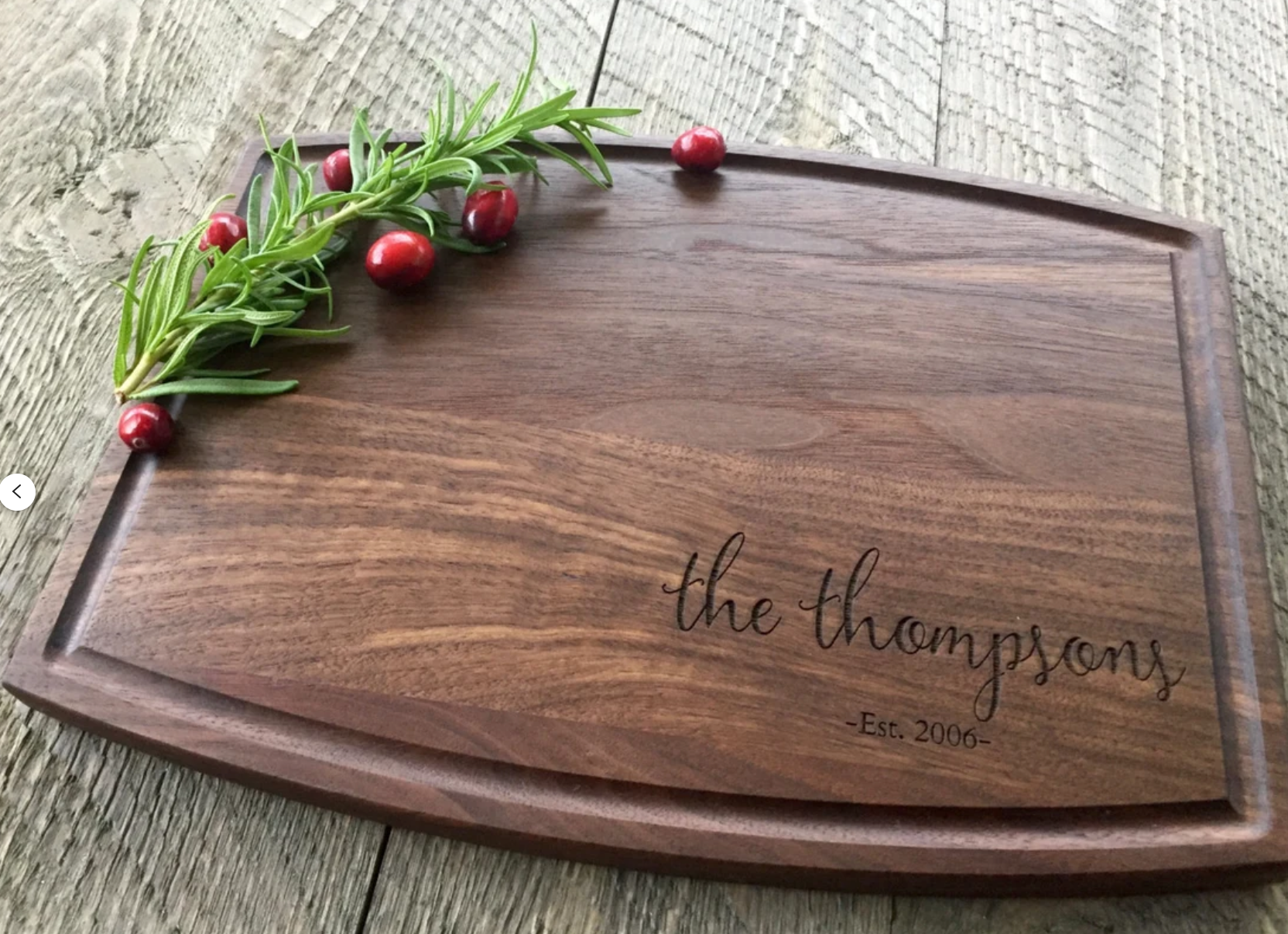Personalized Walnut Cutting Board (9x12" - $60)